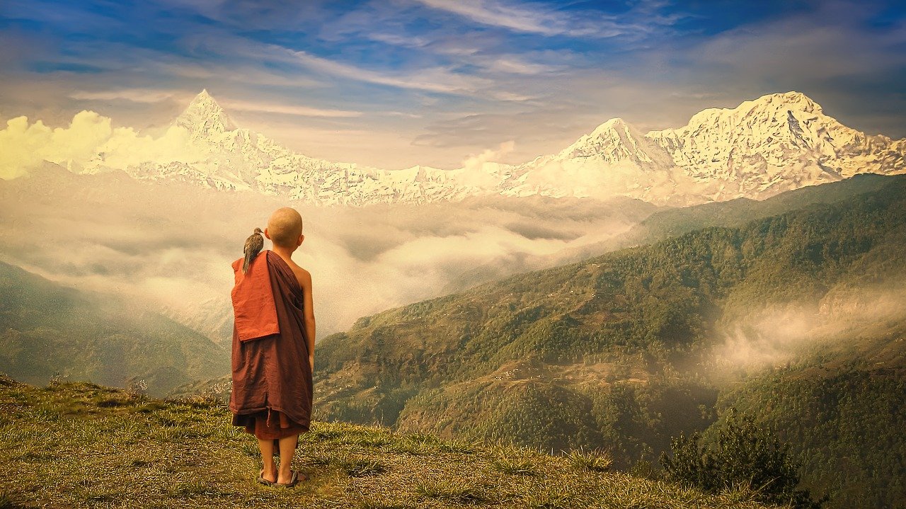 monk, mountains, child-5856776.jpg